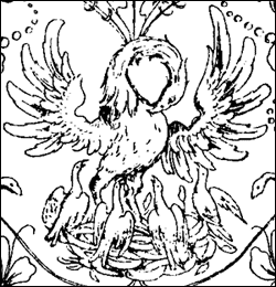 A pelican feeding its young, from a 1619 needlework pattern book, Leipzig