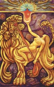 Babalon as depicted in the card "Lust" in the Thoth Tarot deck